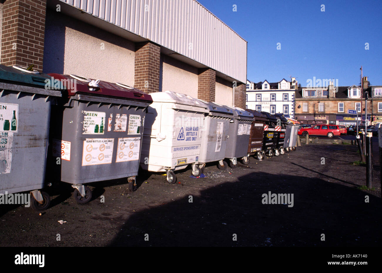Installation de recyclage helensburgh scotland argyll parking Banque D'Images