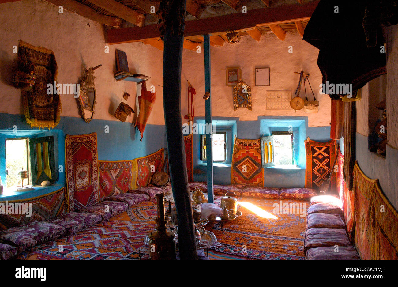 Maison berbère traditionnelle Oumesnat vallée d'Ammelne Maroc Banque D'Images