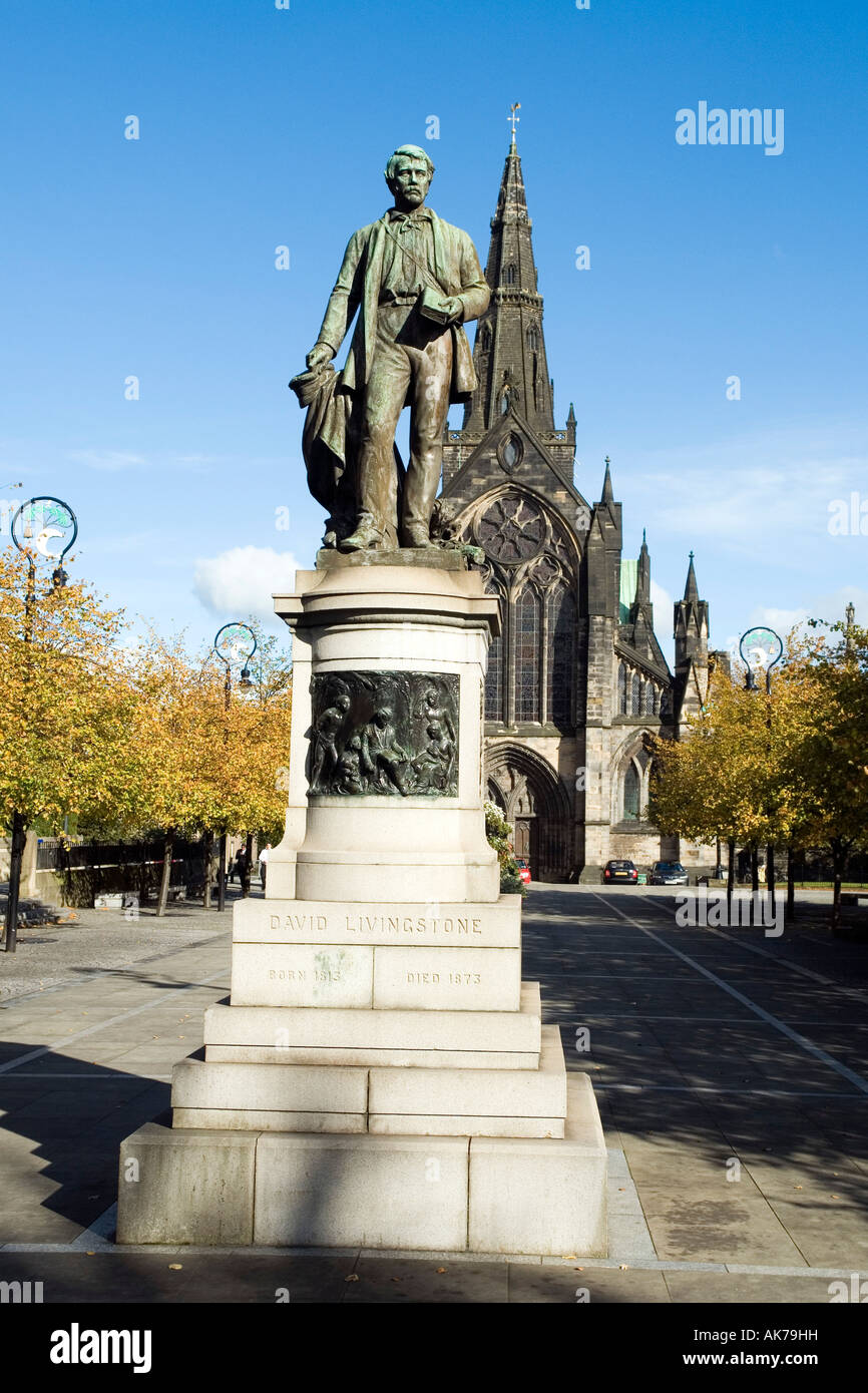 memorial to Africa missionnaire explorer David Livingstone Cathedral precincts, Glasgow, Écosse Europe Banque D'Images