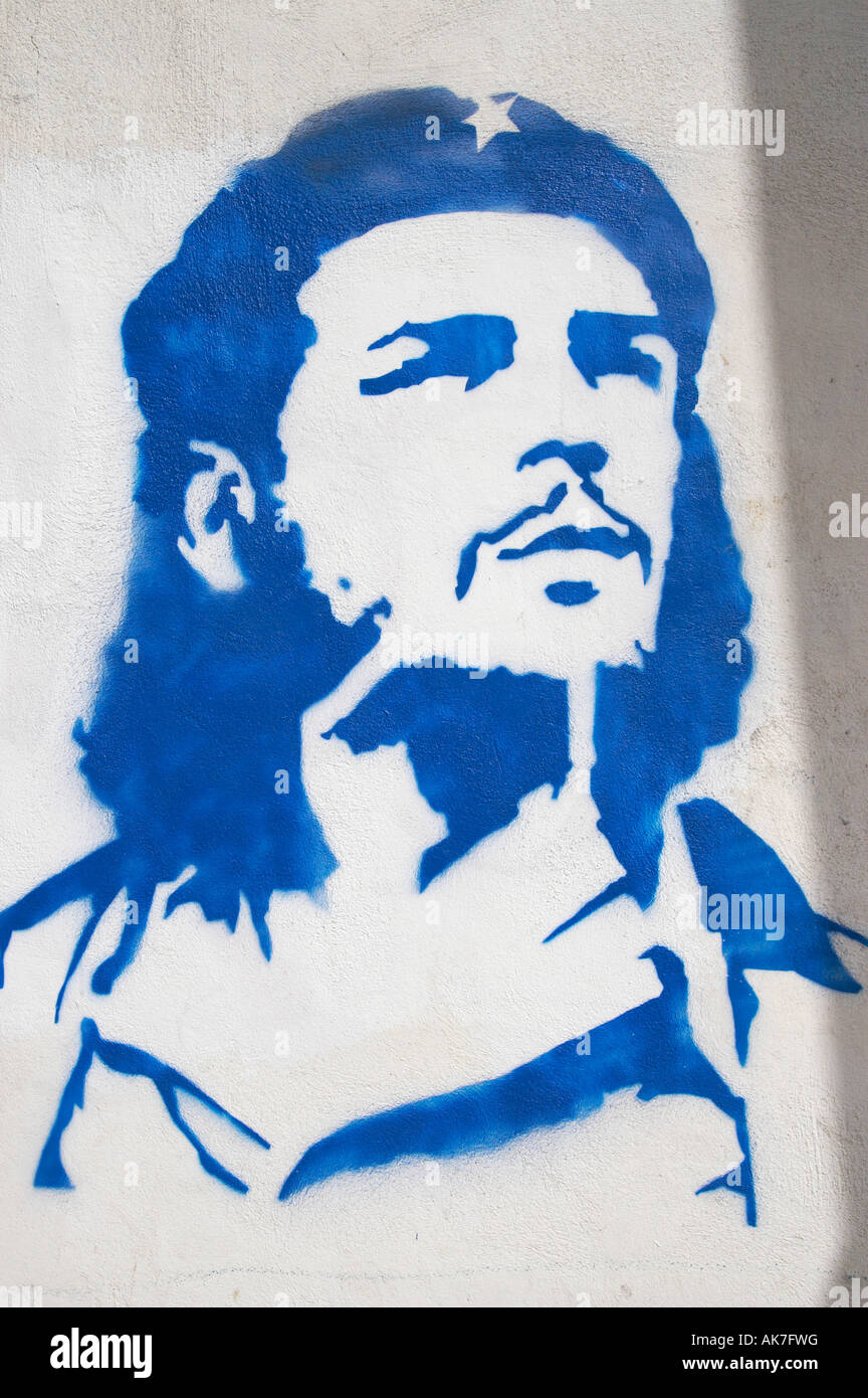 Le Graffiti de Che Guevara pulvérisé sur mur. Banque D'Images