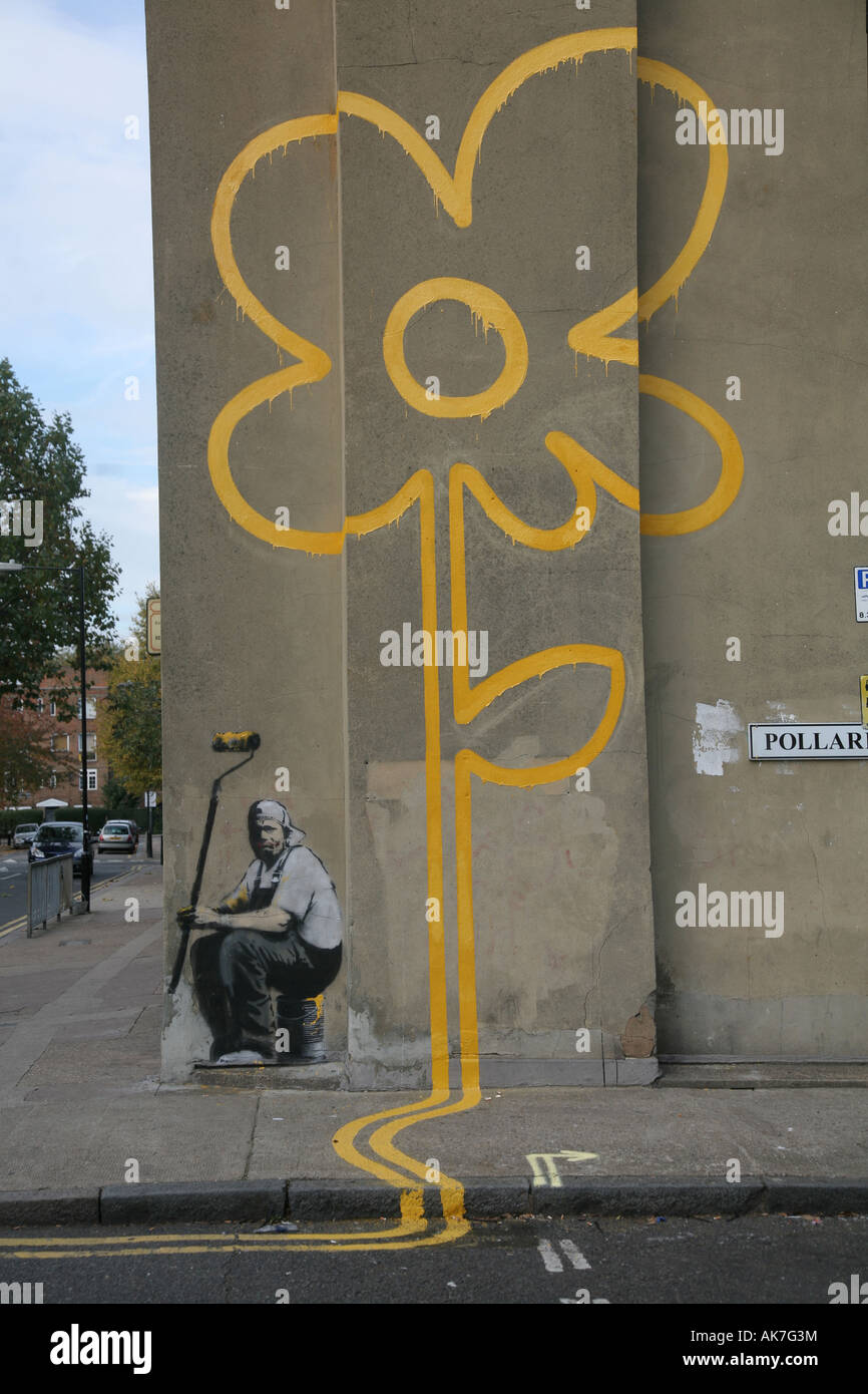 Une œuvre de l'artiste graffiti Banksy Banque D'Images