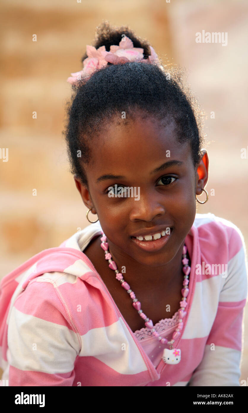 Enfant de la Jamaïque à Kingston en Jamaïque Girl Banque D'Images