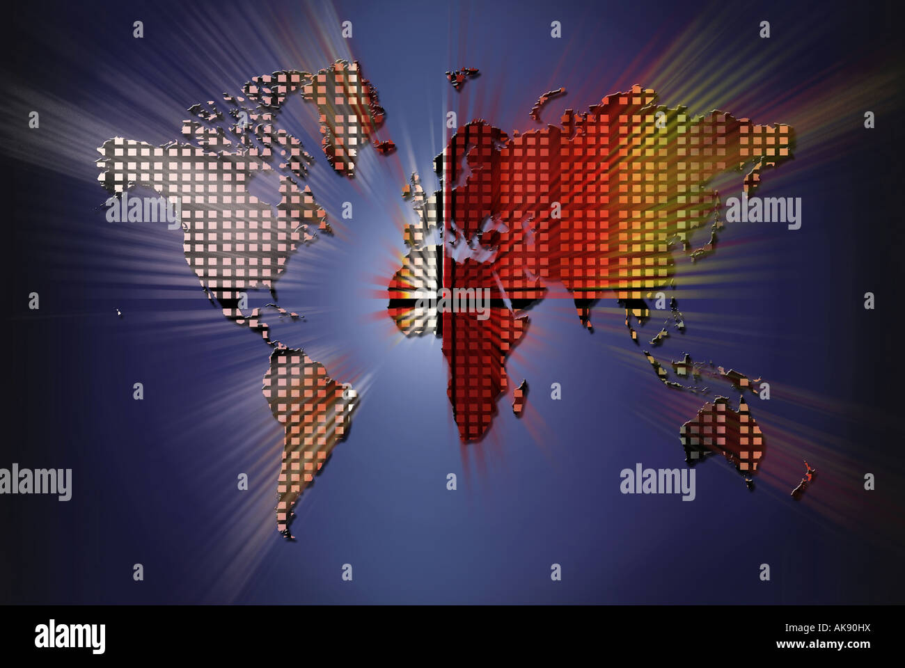 Carte du monde avec différentes couleurs Banque D'Images