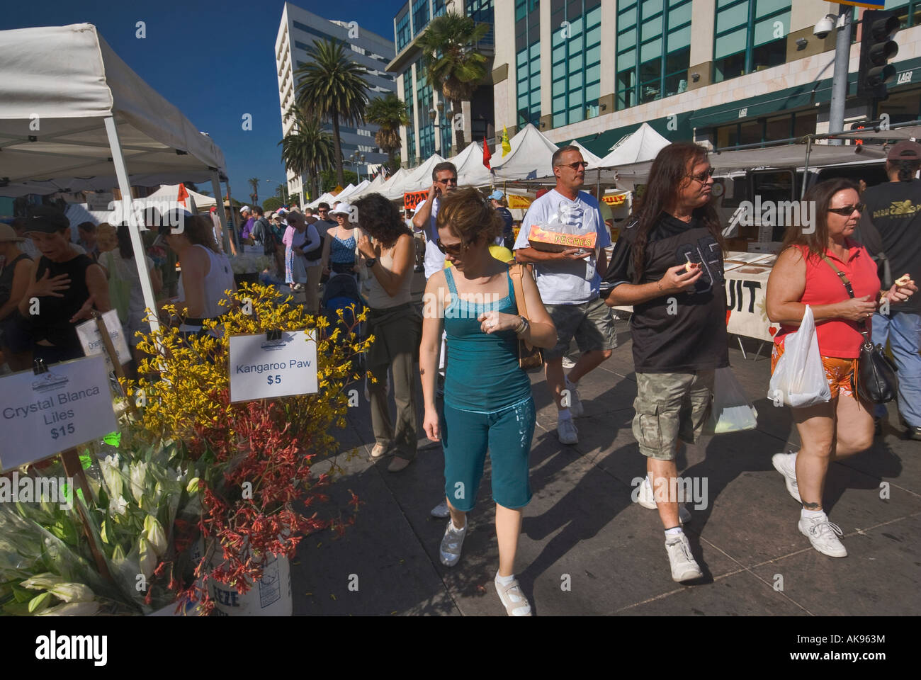 Marché de producteurs à l'Arizona Avenue à Santa Monica, Californie, USA Banque D'Images