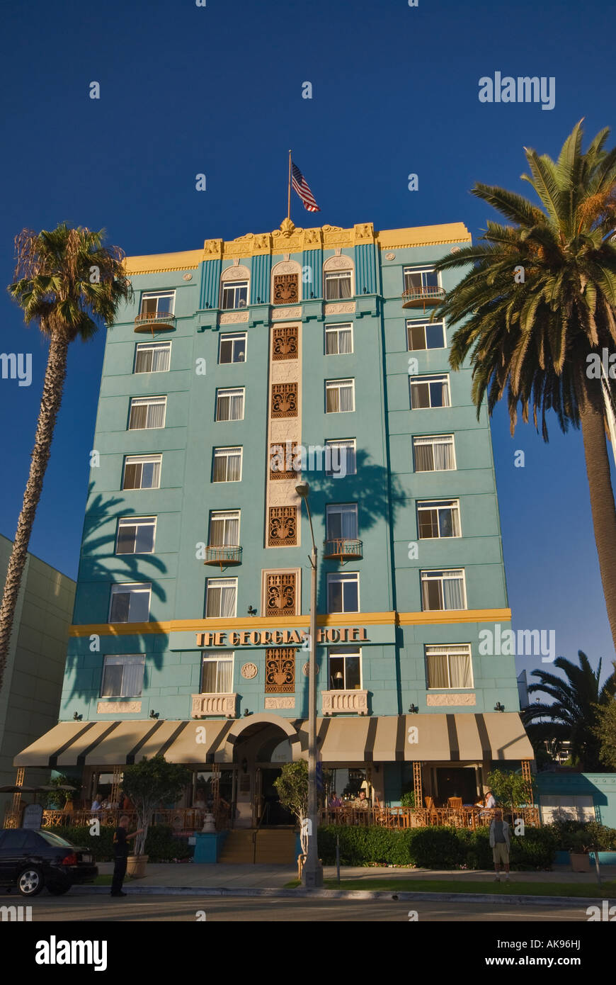 Hôtel Georgian Art déco à Ocean Avenue à Santa Monica, Californie, USA Banque D'Images