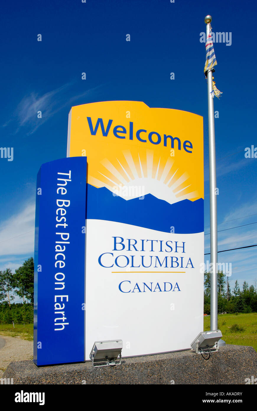 Bienvenue à la Colombie-Britannique Canada signe C B Banque D'Images