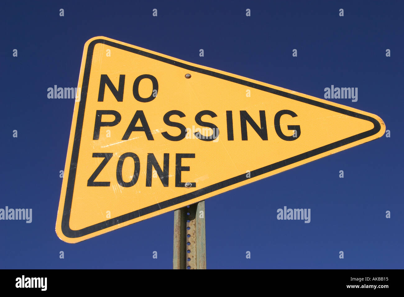 Pas de zone de passage un panneau d'avertissement dans l'Arizona USA Banque D'Images