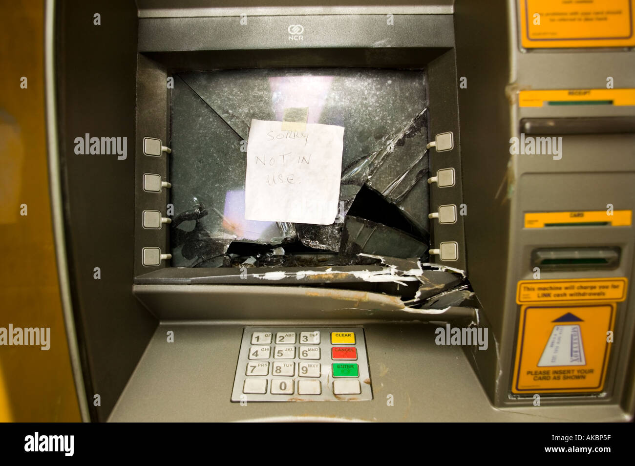 Cash machine ATM vandalisés Banque D'Images