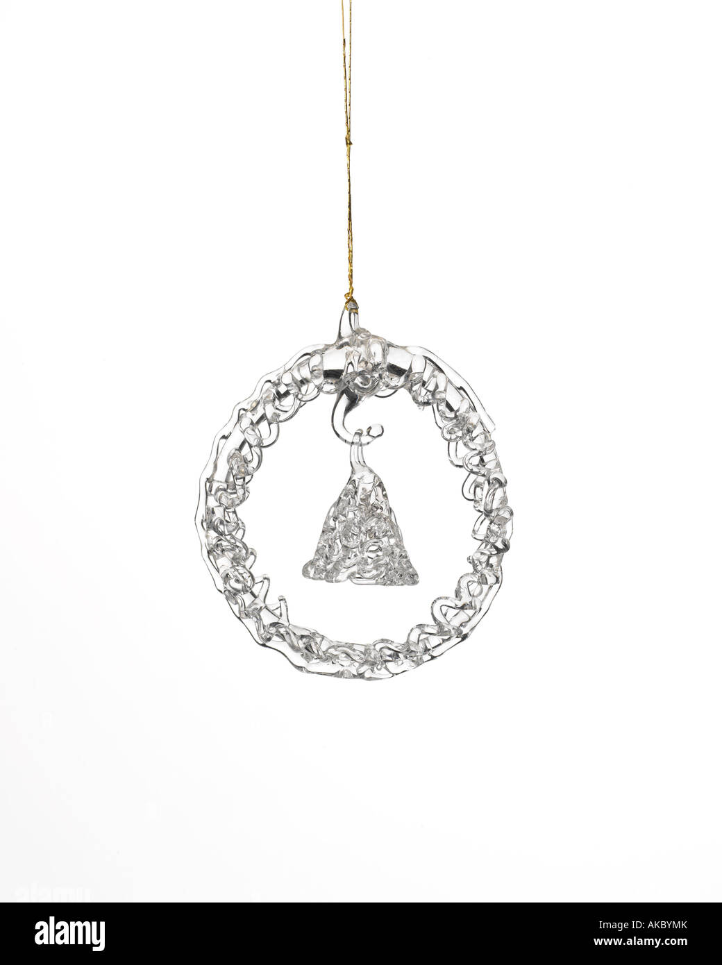Couronne crystal Christmas ornament hanging raccroché Banque D'Images