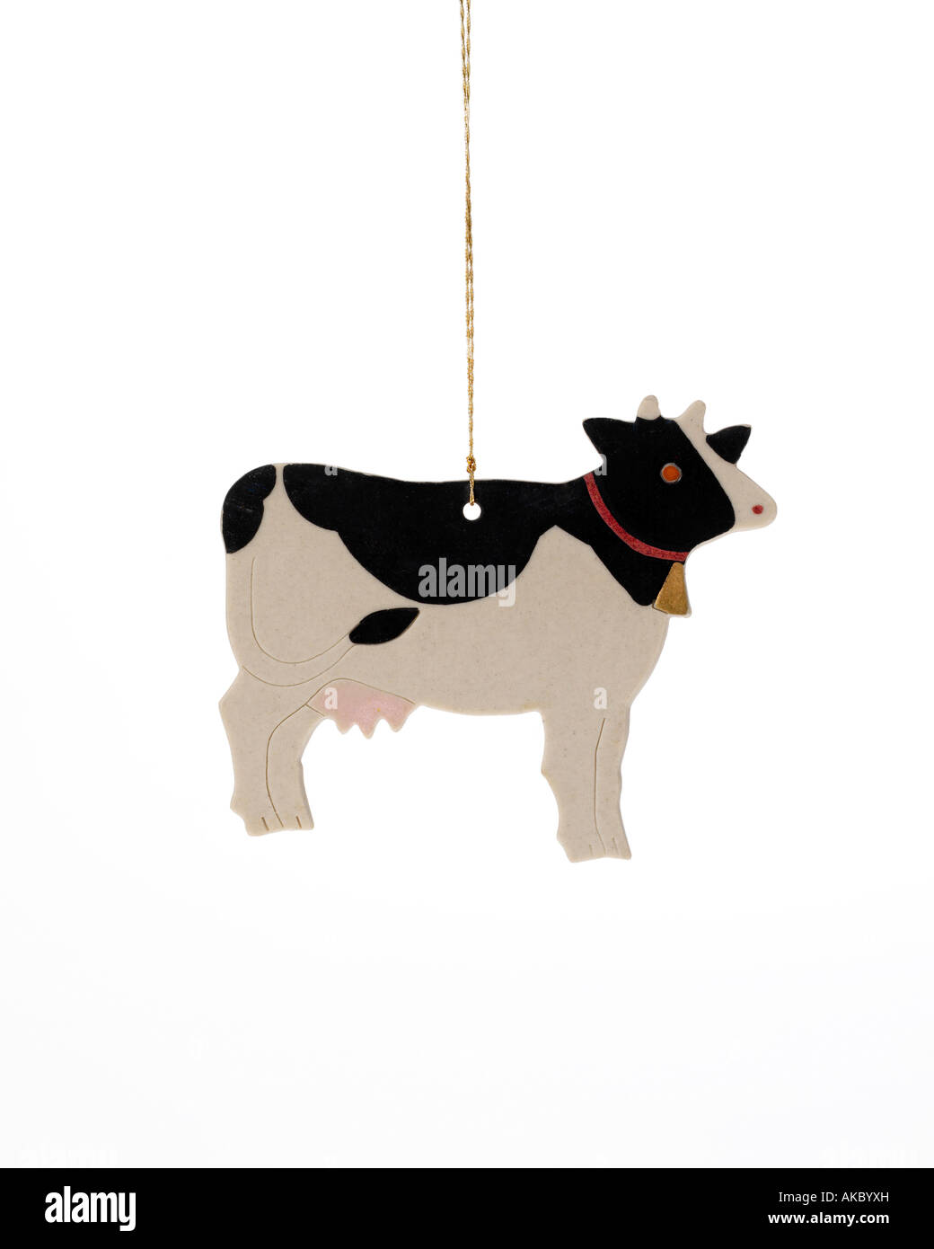 Christmas ornament hanging vache crochet sur Banque D'Images