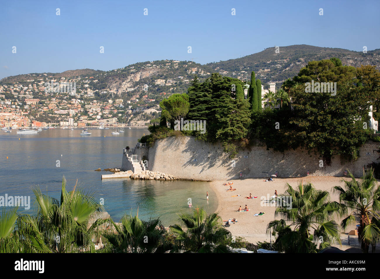 France Provence Côte d Azur Cap Ferrat Plage de plage de Passable Banque D'Images