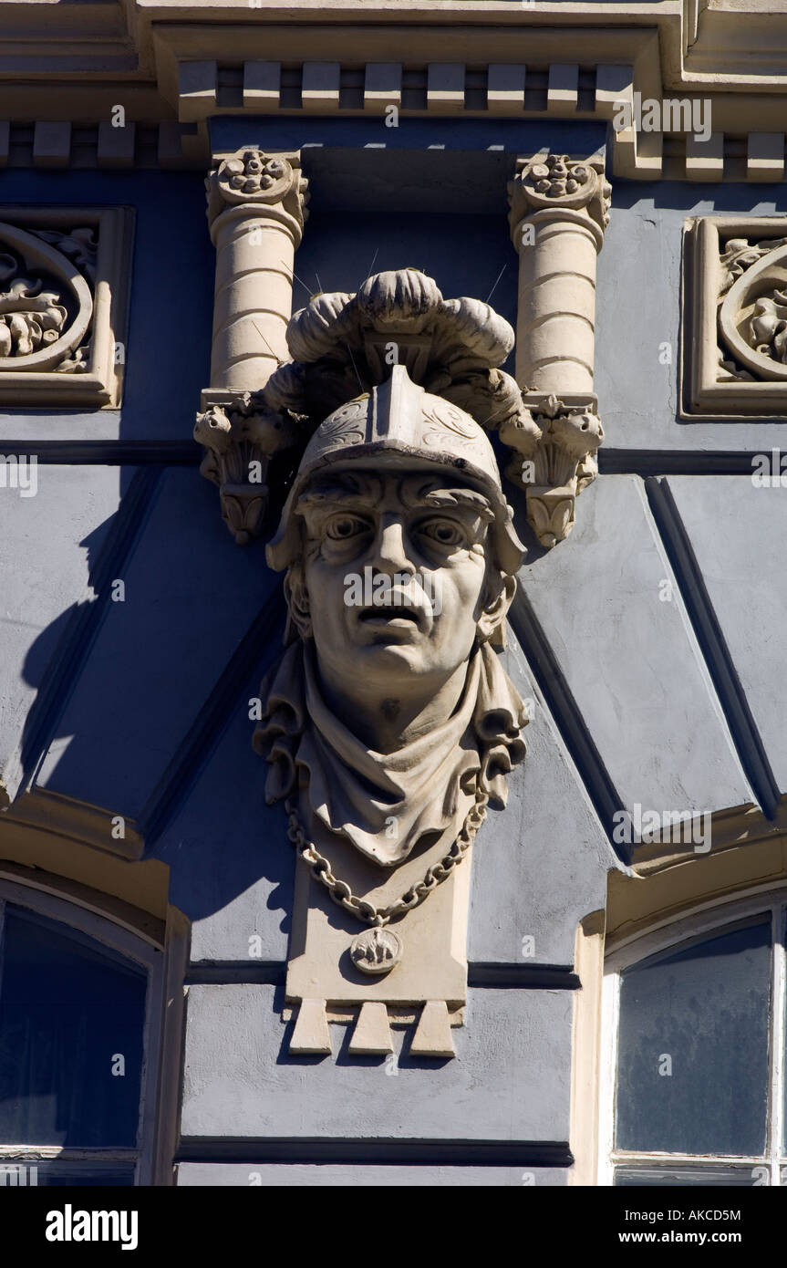 Détail de façade de maison, dans la vieille ville de Gdansk, Pologne Banque D'Images