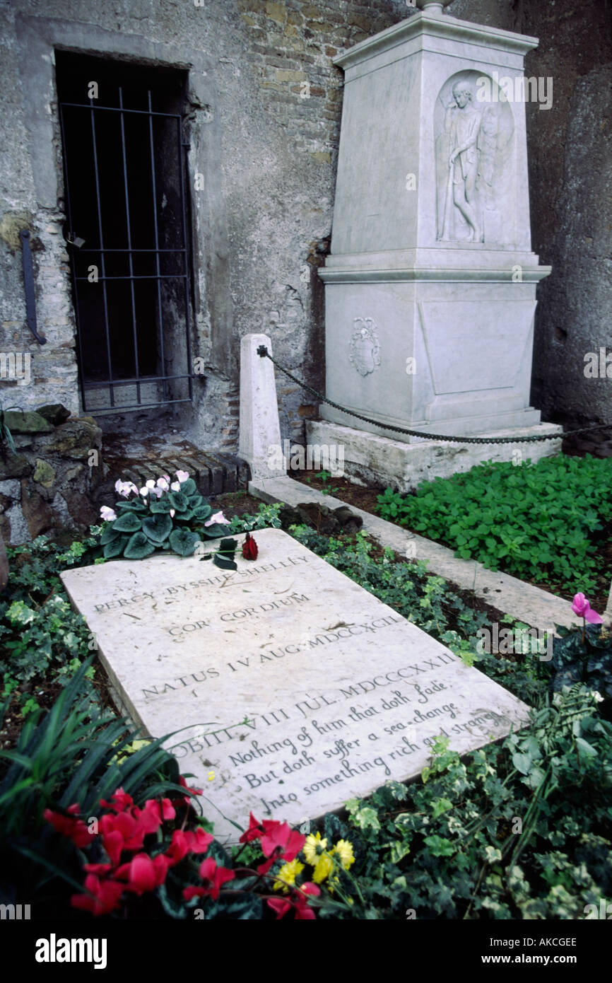 Tombe de Percy Shelley cimetière catholique Non Rome Banque D'Images
