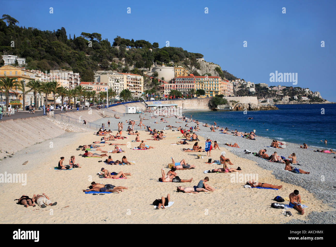 France Provence Côte d Azur Nice beach personnes Banque D'Images