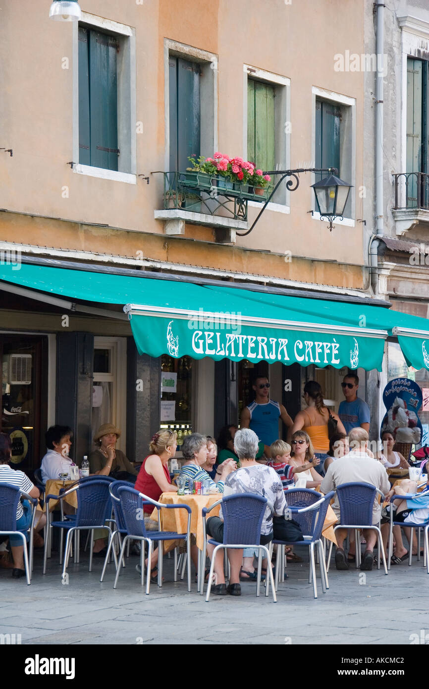 Gelateria et cafe à Campo C S Venise Italie Banque D'Images