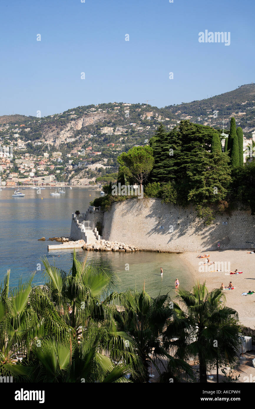 France Provence Côte d Azur Cap Ferrat Plage de plage de Passable Banque D'Images