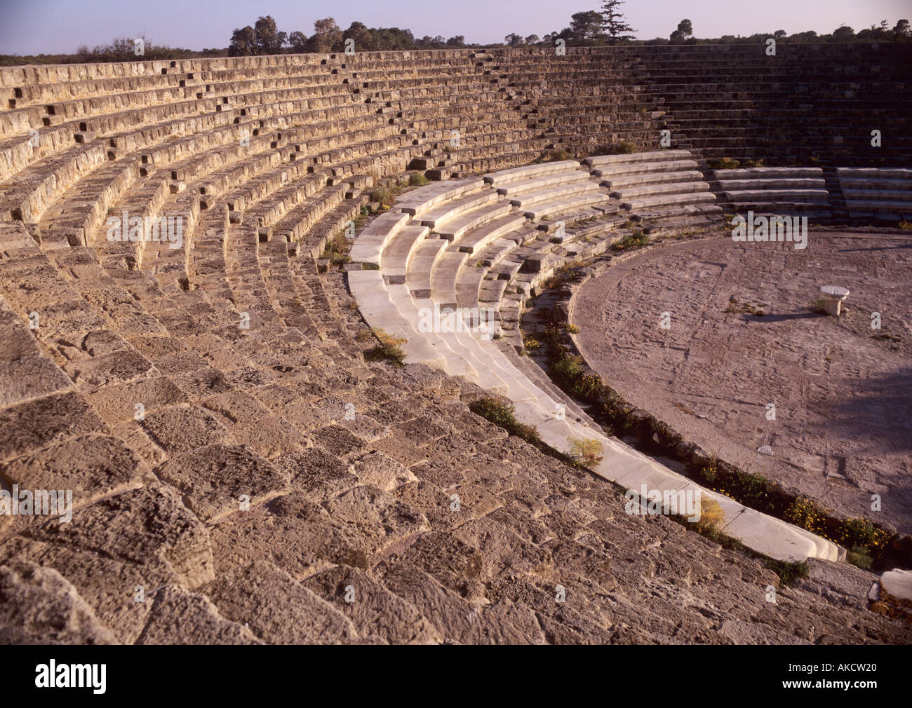 L'Amphithéâtre Romain à Salamine de Chypre du Nord. Banque D'Images