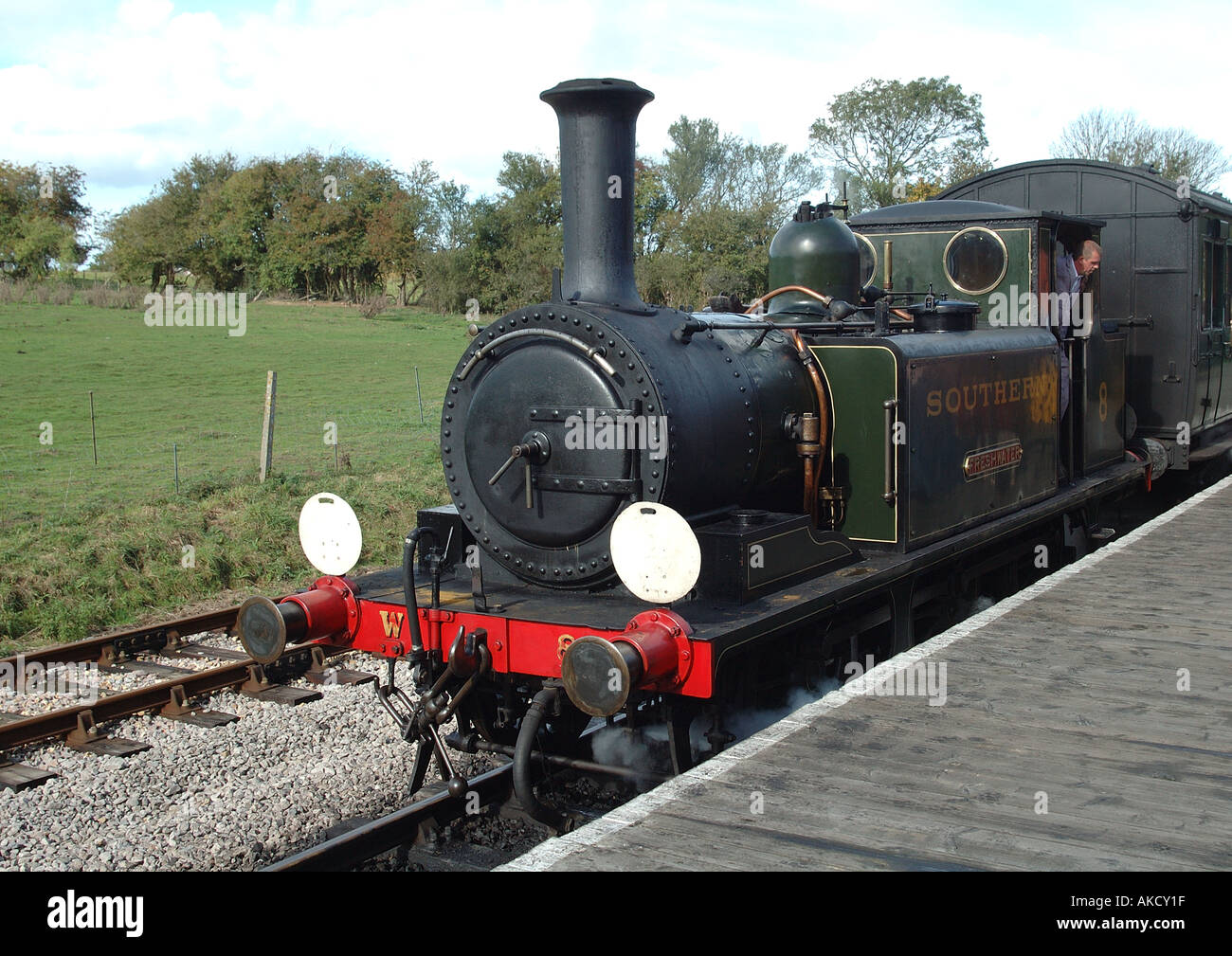 Classe de terrier William Stroudley 'Locomotive' Eau douce - Fer à vapeur de l'île de Wight -1 Banque D'Images