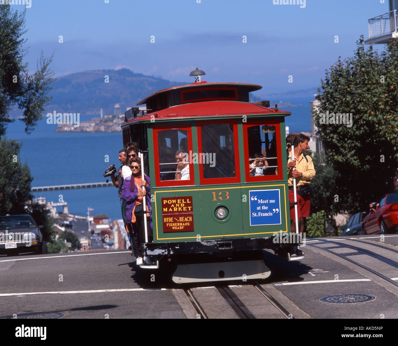 Un téléphérique sur Hyde Street, San Francisco, Californie, États-Unis d'Amérique Banque D'Images