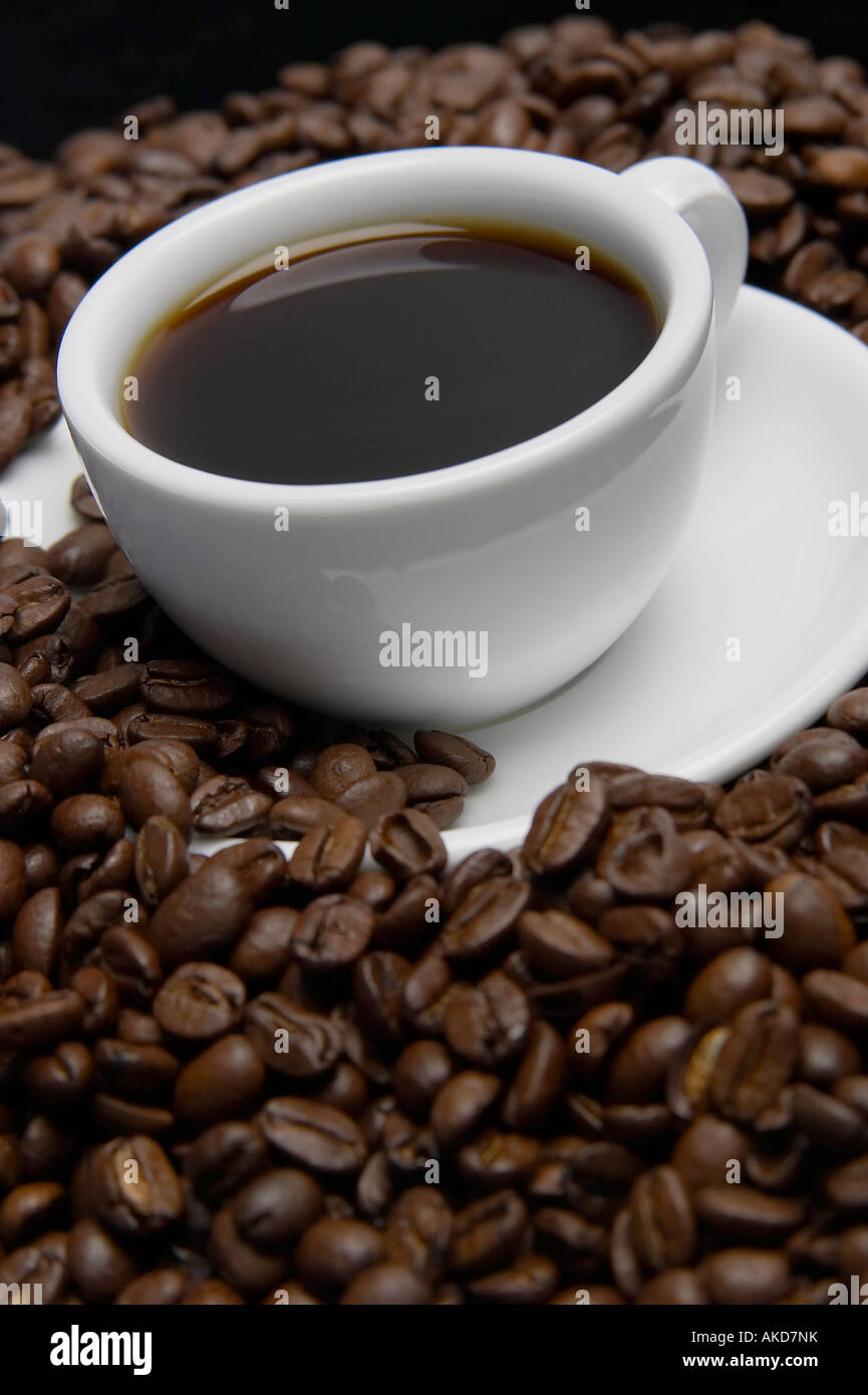 Les grains de café et espresso Banque D'Images
