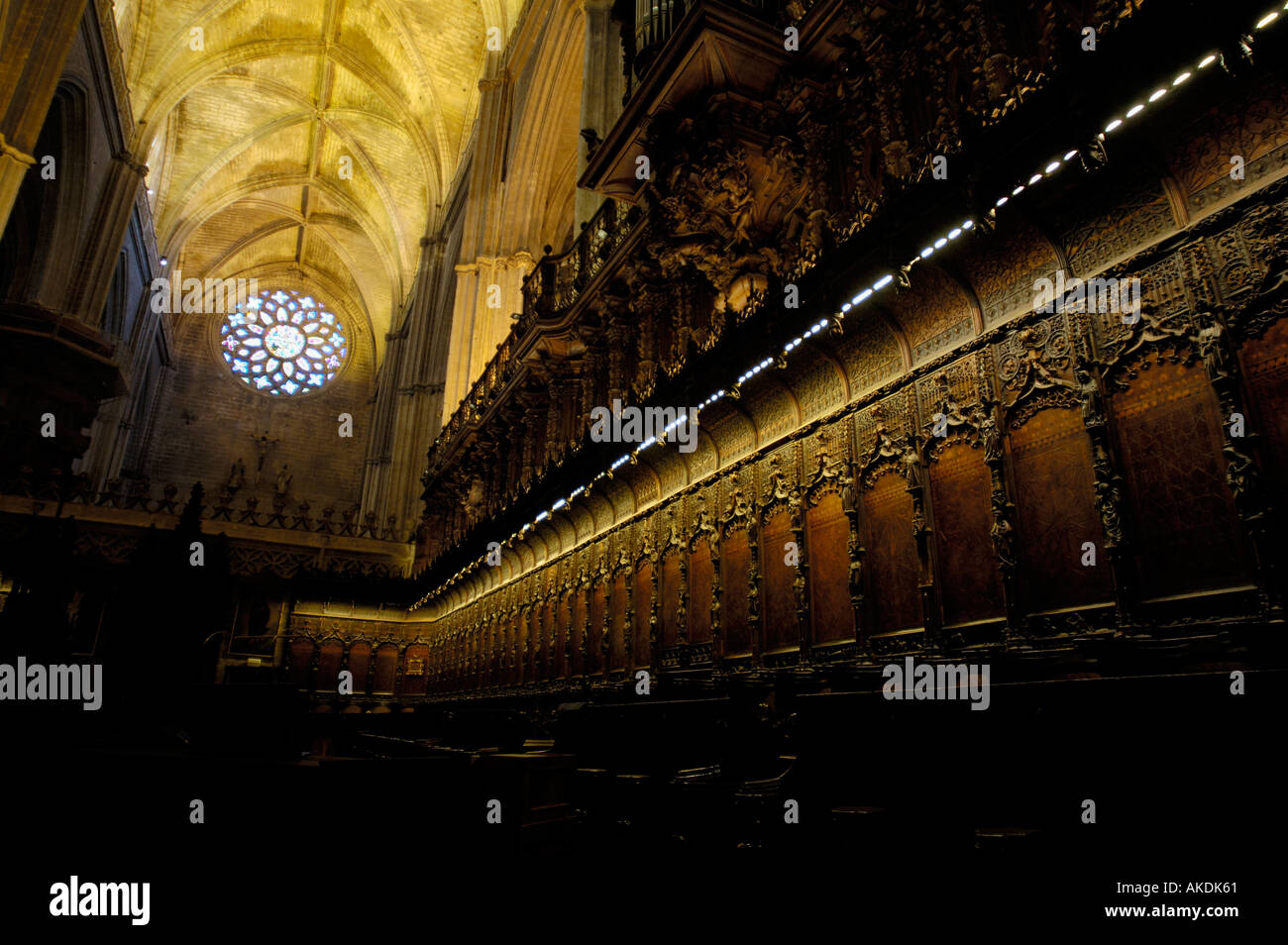 La Cathédrale de Séville Andalousie Espagne le choeur et les Organes Banque D'Images