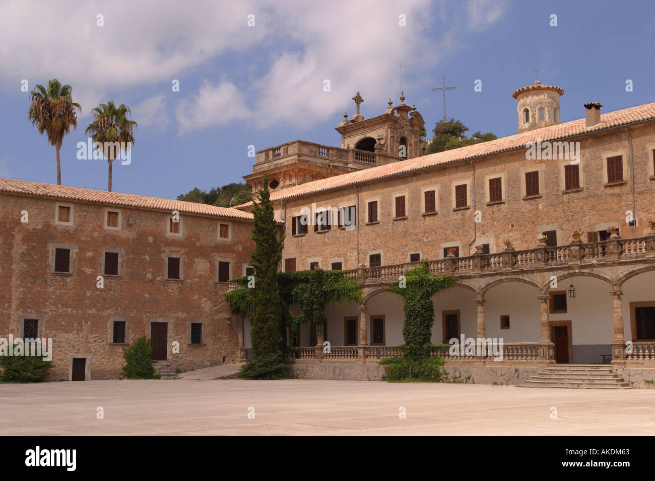 Monastère de Lluc Majorque fut fondée au 13ème siècle Banque D'Images