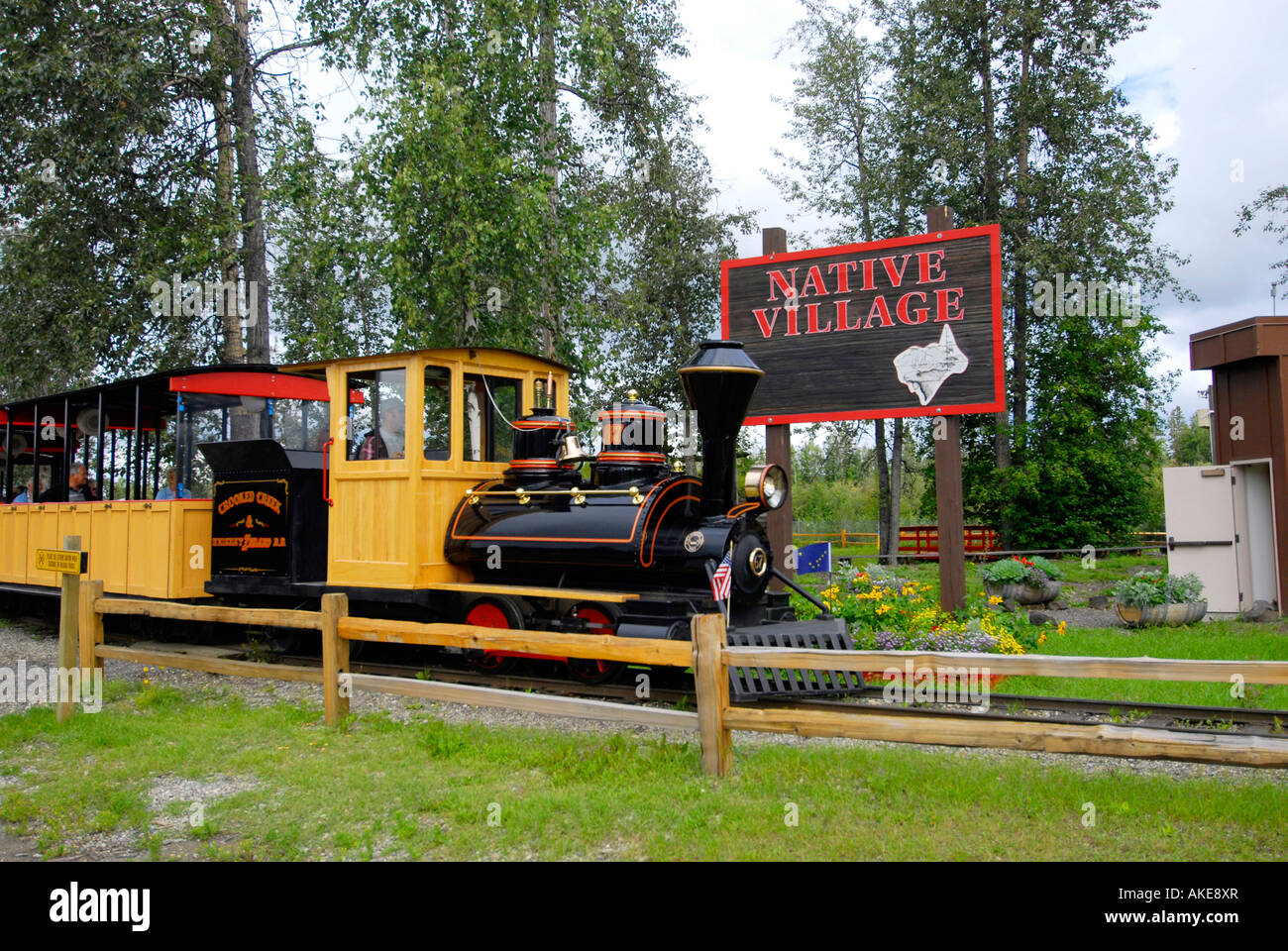 Village natal et Railroad Pioneer Park Fairbanks Alaska Alaska Highway Al ALCAN PEUT U S United States Banque D'Images