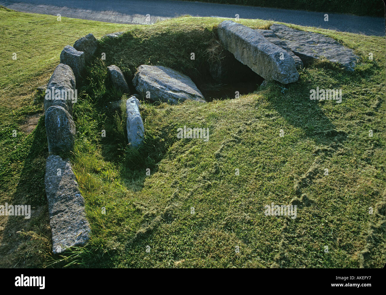 Tregiffan Barrow ronde reste à l'extérieur du village de Boleigh Banque D'Images