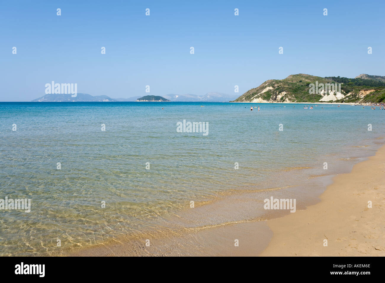 Plage de Gerakas, Vasilikos, la péninsule sud-est de la côte, Zante, îles Ioniennes, Grèce Banque D'Images