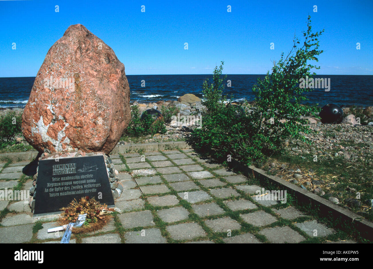 Estland, Laheema-Nationalpark, une Seeschlacht Denkmal im 2. Weltkrieg an der Spitze der Halbinsel Juminda Banque D'Images