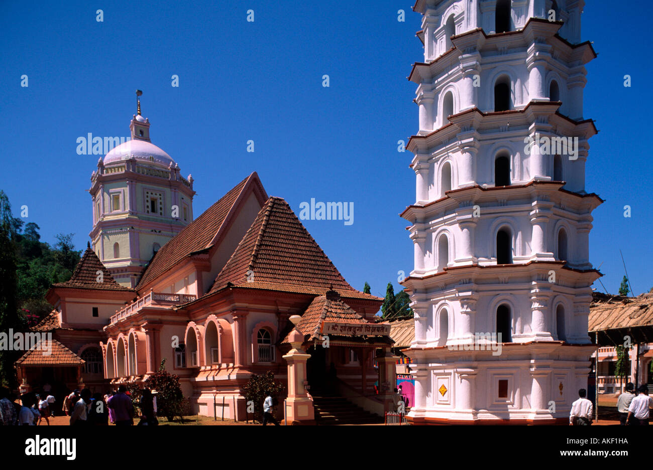 Indien, Goa, District Ponda, Bandora, Shri Ramnath Tempel Banque D'Images