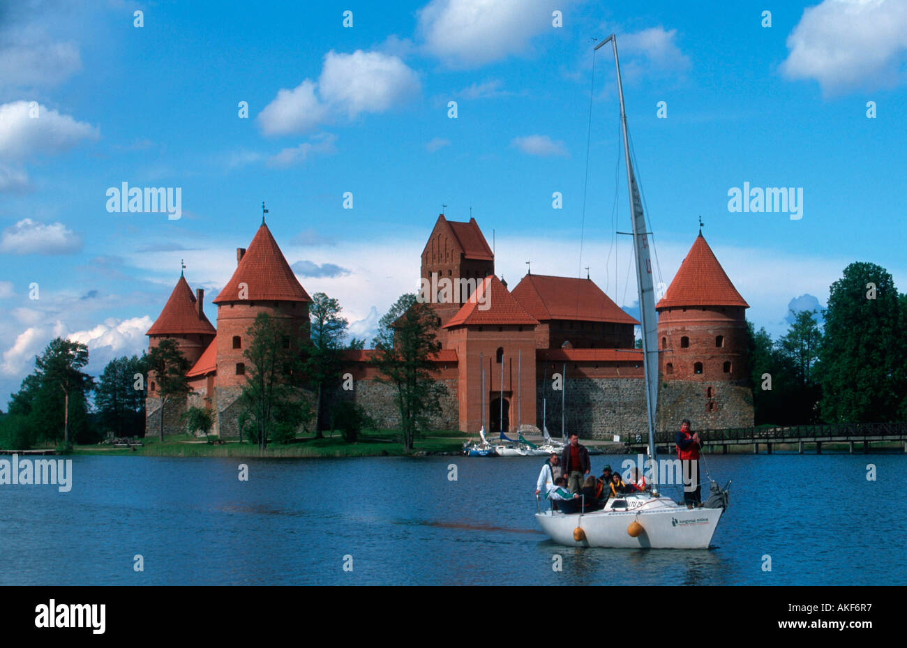 Osteuropa, Litauen, Inselburg Litauens Wahrzeichen Trakai, nationales, unique gotische Wasserburg Europas Banque D'Images