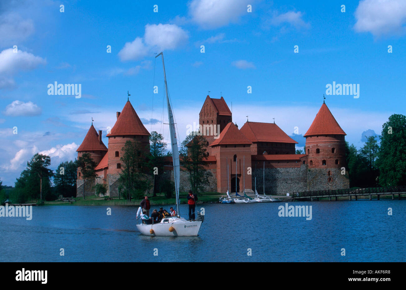 Osteuropa, Litauen, Inselburg Litauens Wahrzeichen Trakai, nationales, unique gotische Wasserburg Europas Banque D'Images