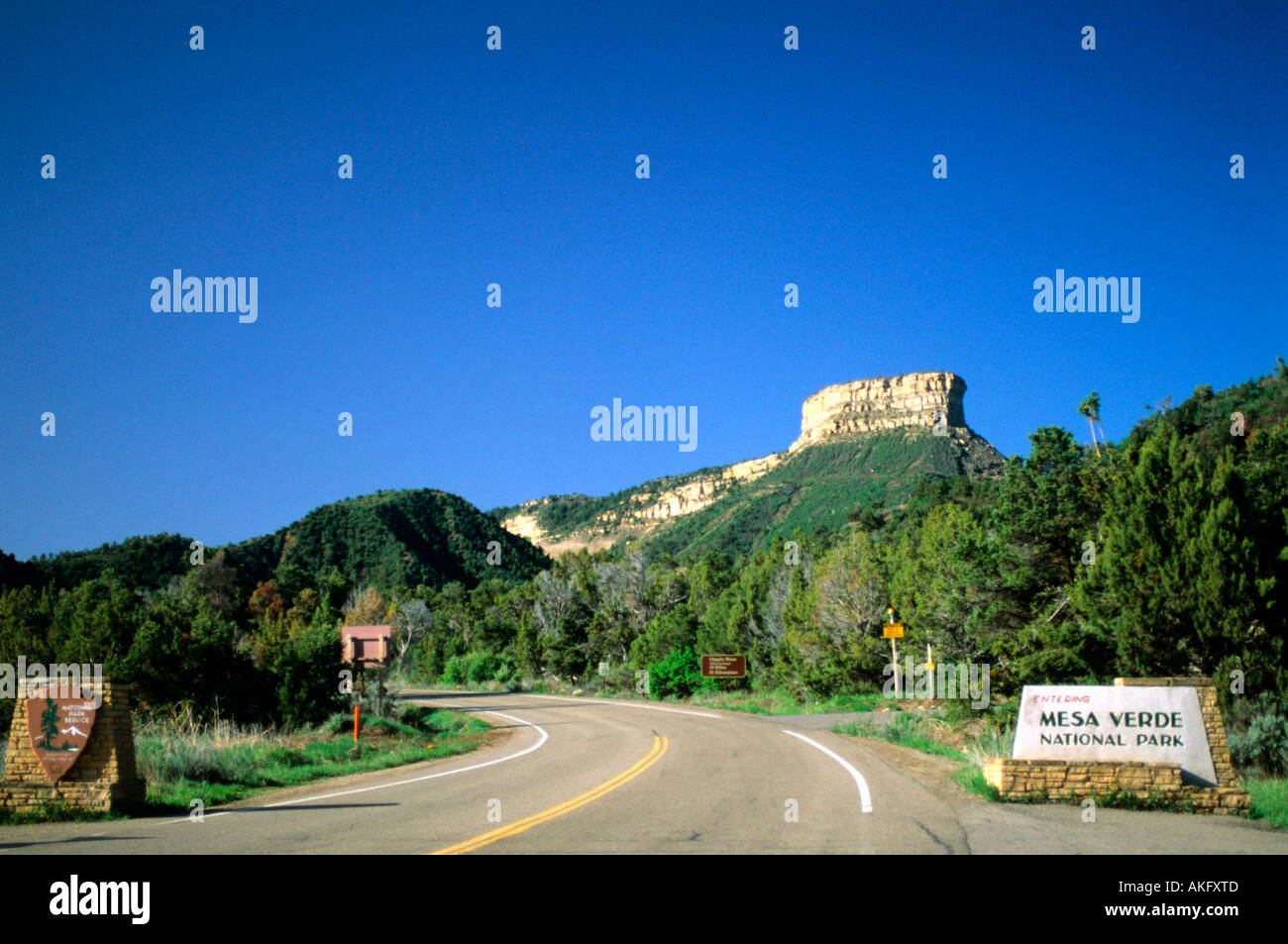 USA, Colorado, Cortez, Eingang zum Nationalpark Mesa Verde Banque D'Images