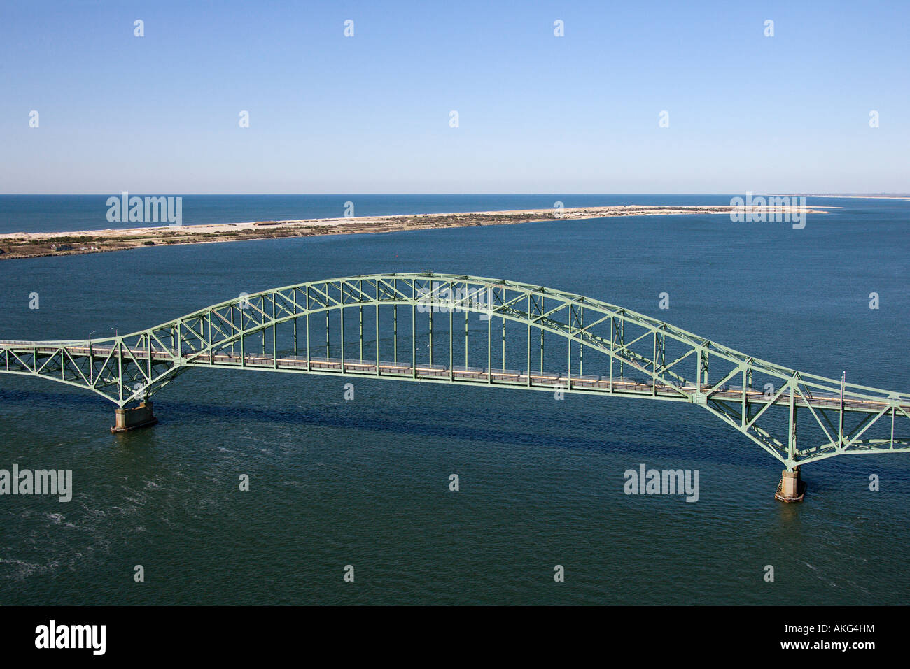 Vue aérienne de Robert Moses Causeway Bridge à New York Banque D'Images