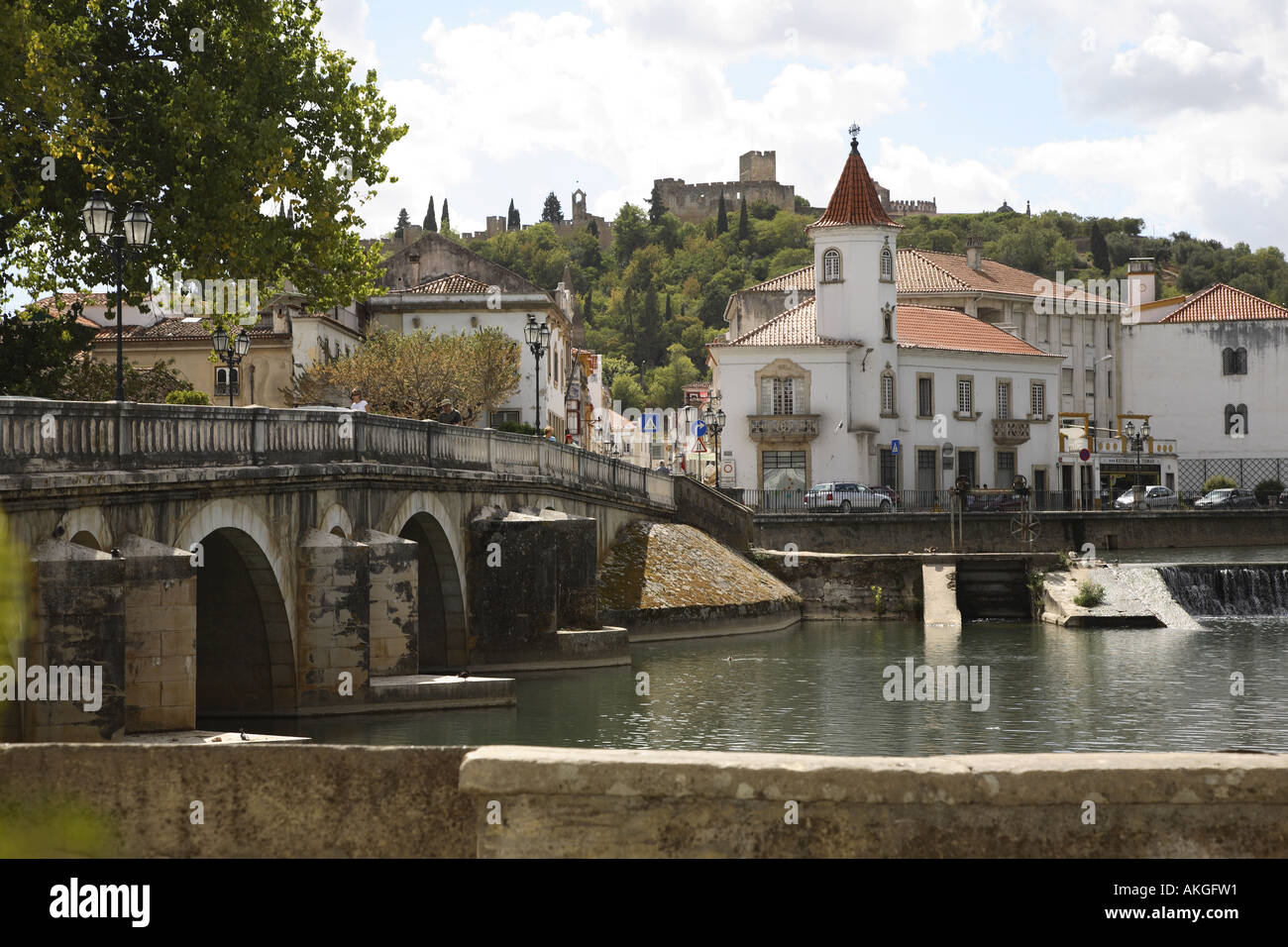 Tomar sur la rivière Nabao, Luxembourg, Portugal Banque D'Images