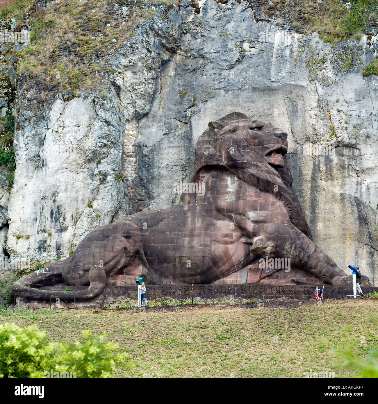 1870 monument du Lion, lion statue, 1880, sculpteur français Auguste Bartholdi, citadelle, Belfort, Territoire de Belfort, France, Europe, Banque D'Images