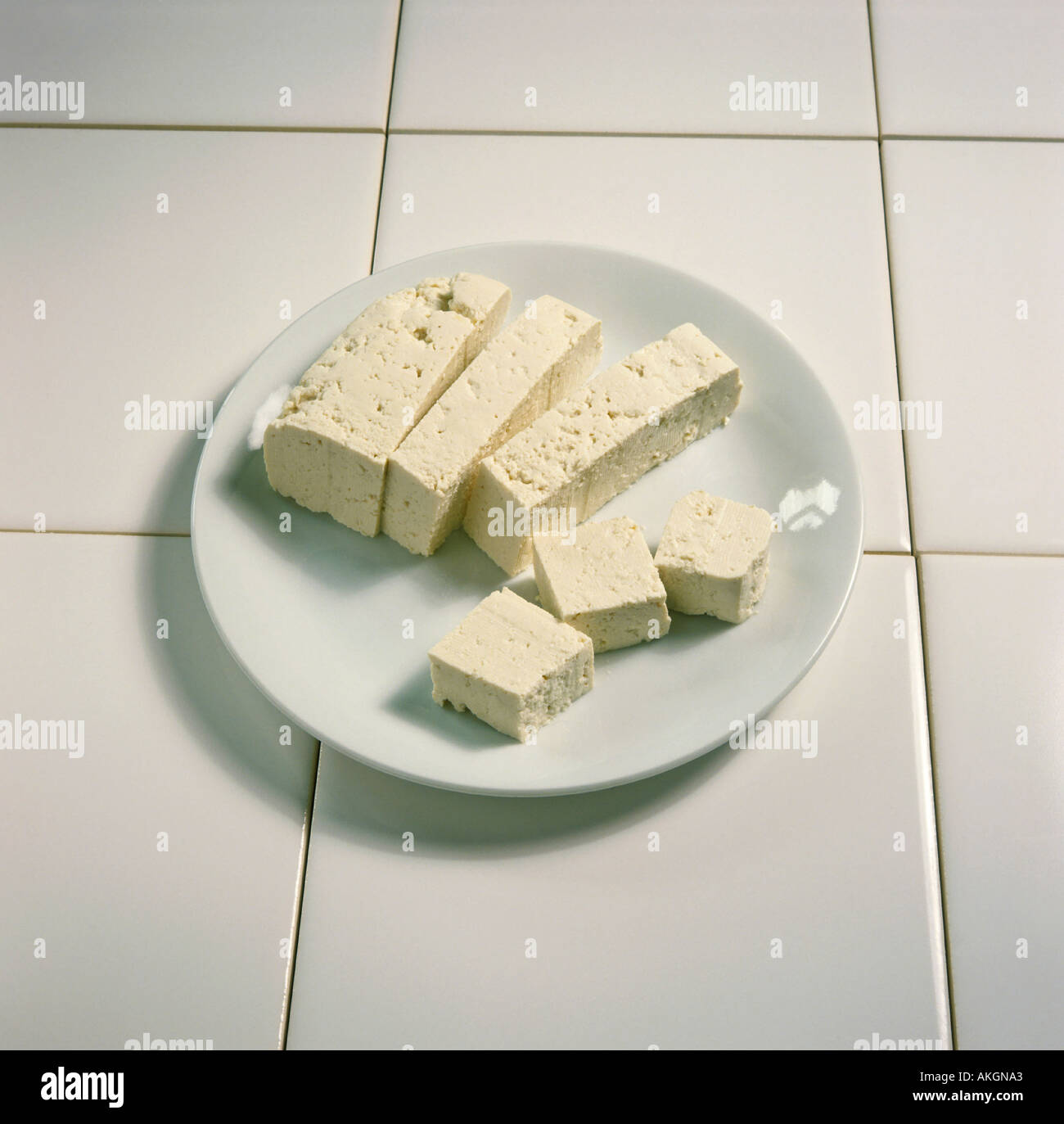 Cubes de tofu editorial Utilisez uniquement Banque D'Images