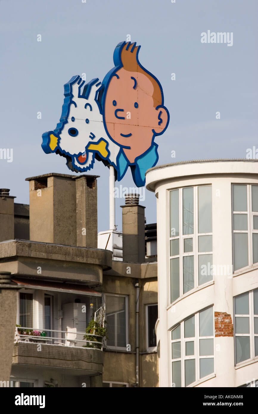 Tintin et Milou Bruxelles Belgique Photo Stock - Alamy