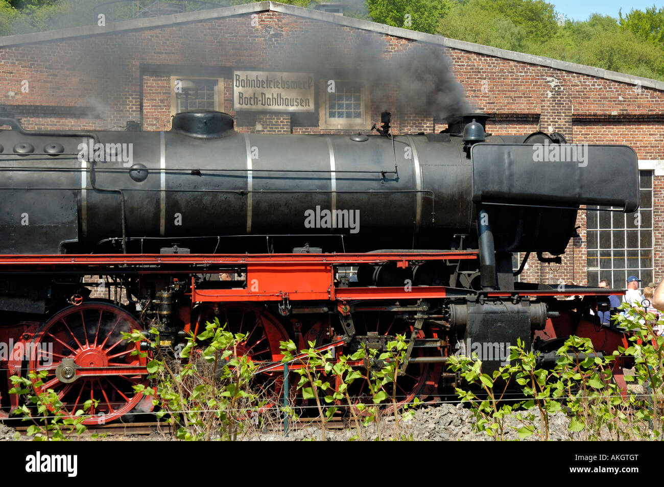 Locomotive à vapeur conservés en action au cours de 30e anniversaire, Musée ferroviaire Bochum (plus grand pays) en Allemagne. Banque D'Images