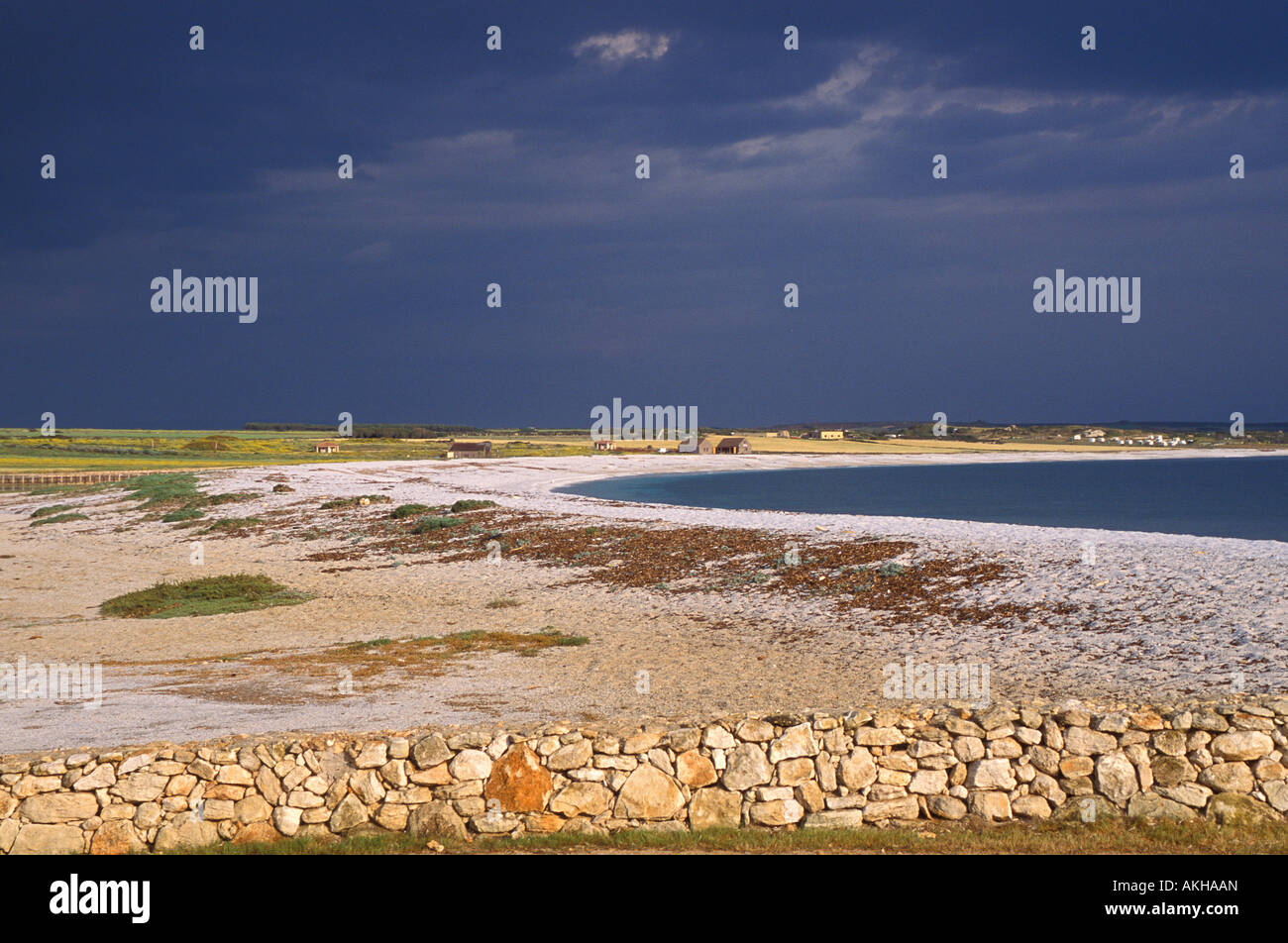 Orage dans la navigation, Mari Ermi beach, Sinis, Sardaigne, Italie Banque D'Images