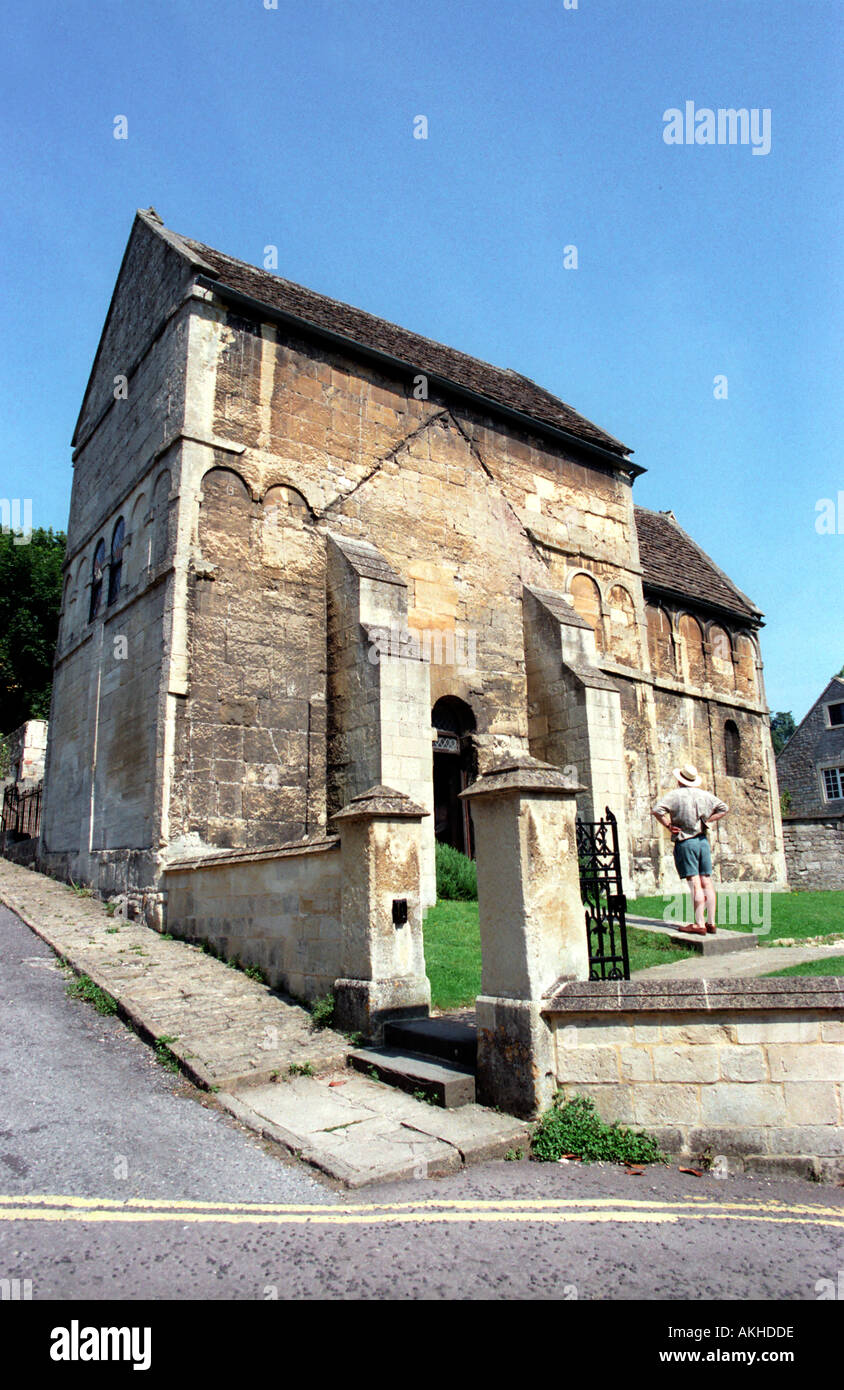 L'église saxonne de Saint-Laurent dans la région de Bradford on Avon Wiltshire Banque D'Images
