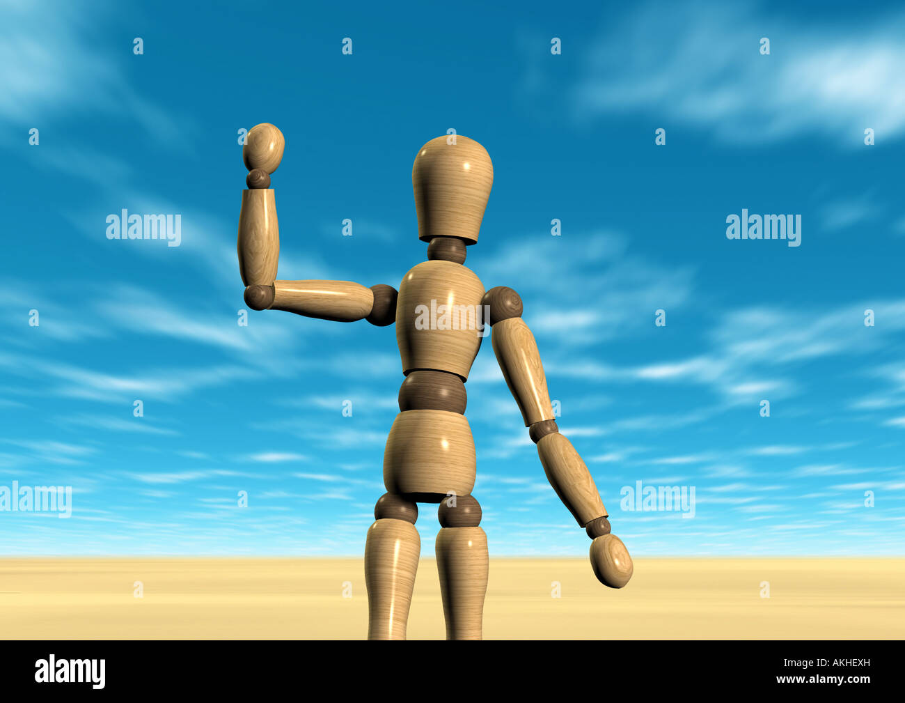 Jointed doll forme Gliederpuppe winkend Banque D'Images