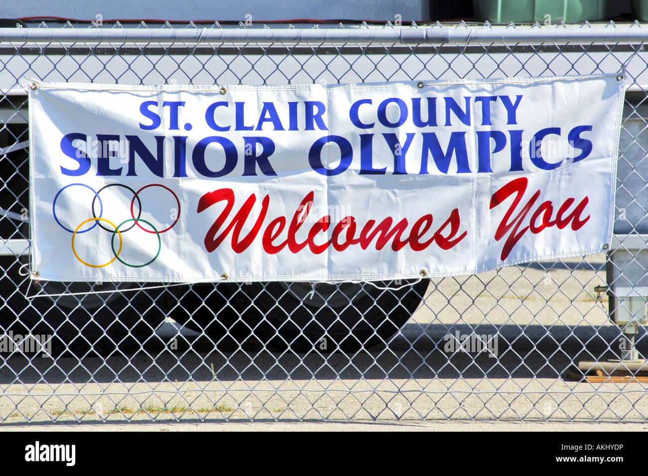 Le St Clair Jeux Olympiques senior du comté de bannière de bienvenue Marysville Michigan MI Banque D'Images