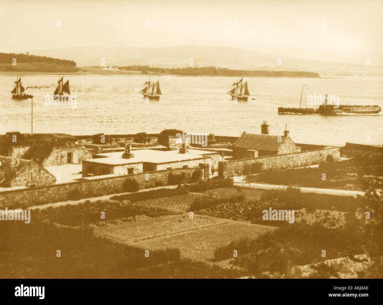 UK Ecosse Fort Matilda Gourock et Firth of Clyde 1890 s Banque D'Images
