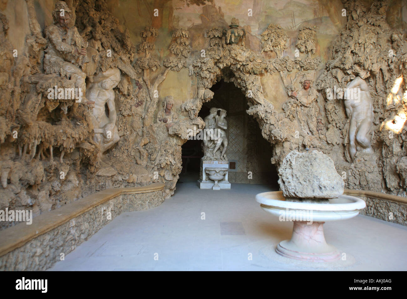 Buontalenti grotte artificielle, jardins de Boboli, Florence, Toscane, Italie Banque D'Images