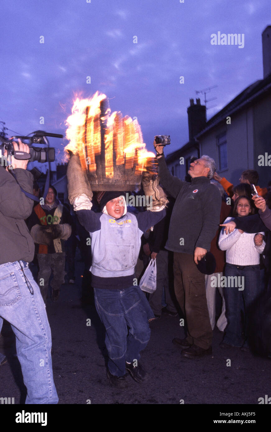 Les garçons au beurre de goudron à devon honiton Banque D'Images