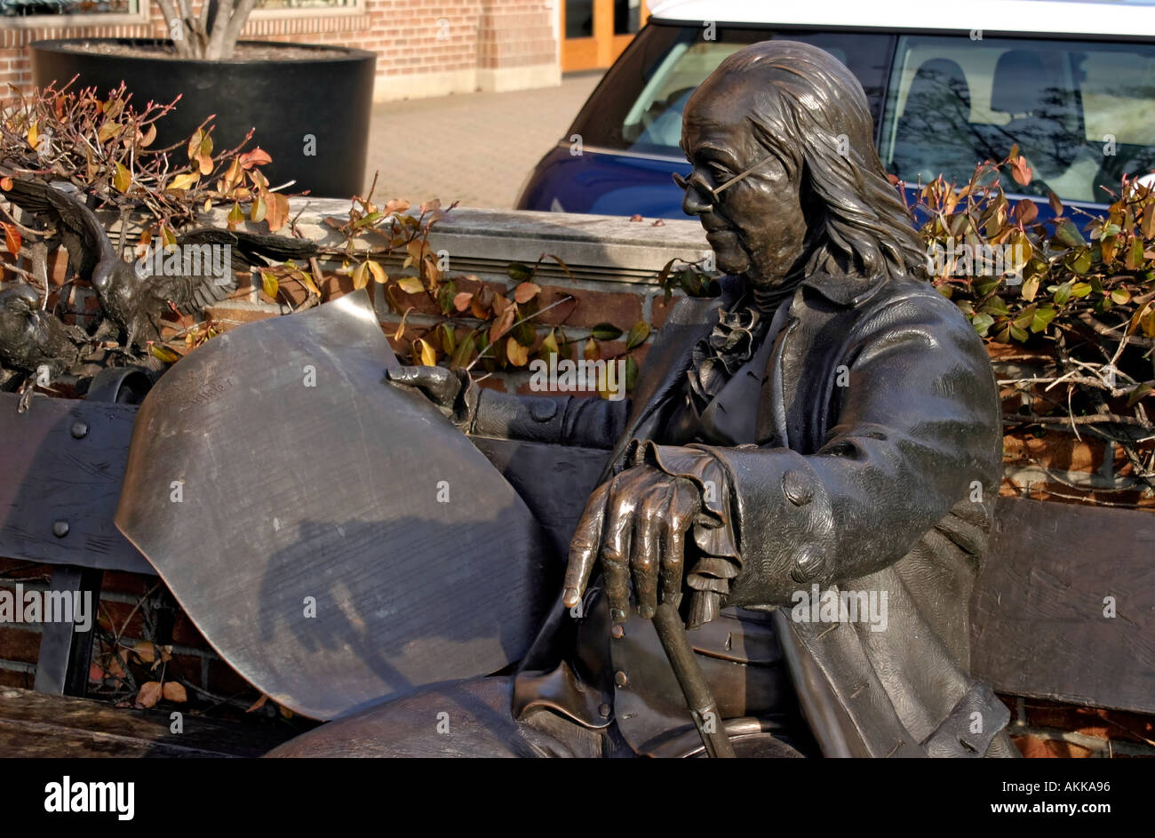 Statue de Ben Franklin, au centre-ville de Holland, Michigan Banque D'Images