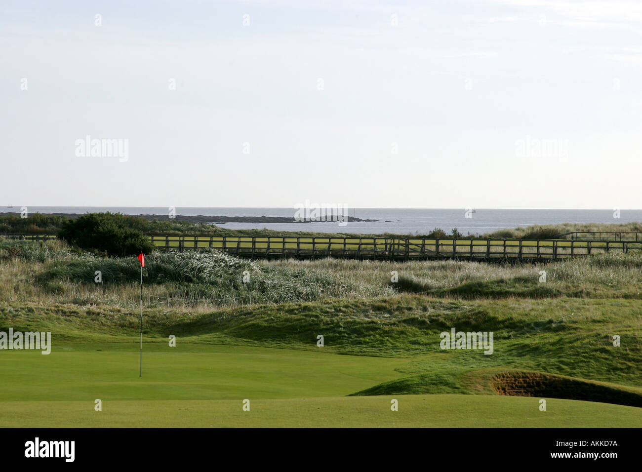 15 trous de championnat de Carnoustie Écosse Banque D'Images