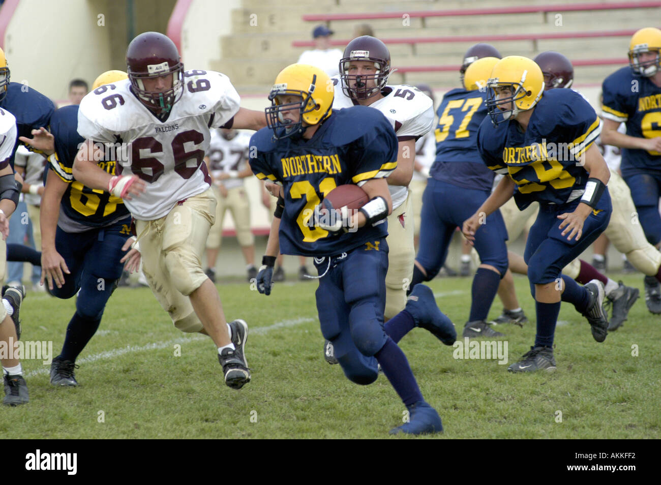 L'action de l'école de football de haut Port Huron au Michigan, États-Unis d'Amérique, U S Banque D'Images